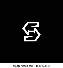 SH letter initial logo design vector template