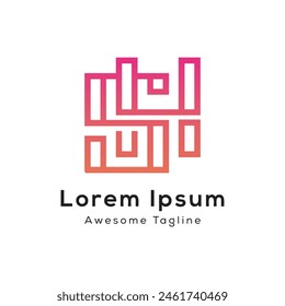 sh letter initial logo design icon