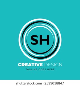 SH letra logotipo criativo design. SH design exclusivo. Ilustração vetorial
