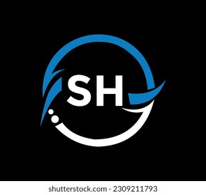 SH-Buchstaben Logo Design mit einer kreisförmigen Form. SH Kreis und Würfel Form Logo Design. SH monogram, business, real estate logo. SH Logo Design mit einzigartigem und einfachem Design.