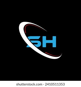 Diseño del logotipo de la letra SH. Iniciales Logo de SH vinculado con el logotipo de círculo y monograma en mayúsculas. Tipografía de SH para diseño de logotipo de marca de tecnología, negocios e inmobiliaria
