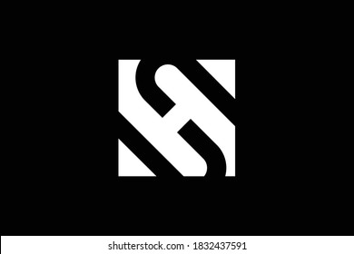 SH letter logo design on luxury background. HS monogram initials letter logo concept. SH icon design. HS elegant and Professional letter icon design on black background. H S SH HS