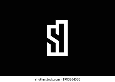 SH letter logo design on luxury background. HS monogram initials letter logo concept. SH icon design. HS elegant and Professional white color letter icon on black background.