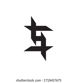 SH letter logo design vector