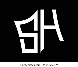 Diseño vectorial del logotipo de la letra SH.