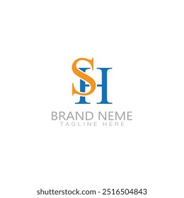  sh letter logo gradient colorful style template design Free vector