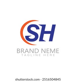  sh letter logo gradient colorful style template design Free vector