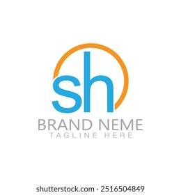  sh letter logo gradient colorful style template design Free vector