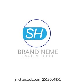  sh letter logo gradient colorful style template design Free vector