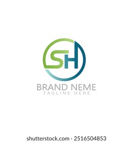  sh letter logo gradient colorful style template design Free vector