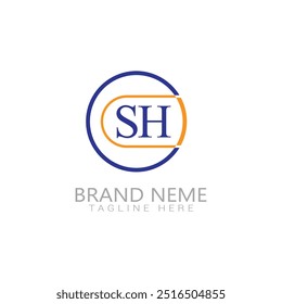  sh letter logo gradient colorful style template design Free vector