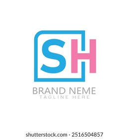  sh letter logo gradient colorful style template design Free vector