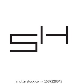 SH letter logo template vector icon design