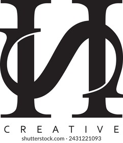 SH letter modern logo. HS vector design