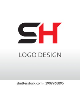 sh letter for simple logo design