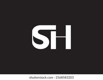 SH Logo Design Template Vector Graphic Branding Element.
