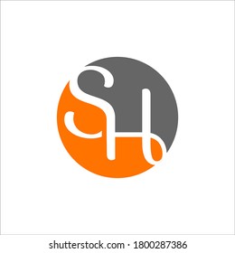 SH logo design vector sign