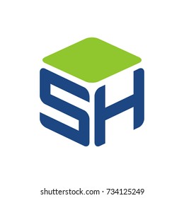 SH logo initial letter design template vector