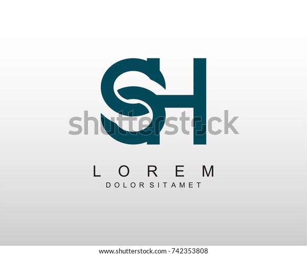 Sh Logo Letter Design Template Element Stock Vector (Royalty Free