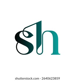 SH modern minimalist logo design focusing on timeless wordmark typography. Ideal for businesses seeking a clean, professional identity using elegant initial-based branding.