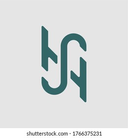 SH marca simple moderna vector