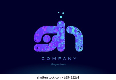 sh s h alphabet pink blue bubble circle dots creative letter company logo vector icon design template