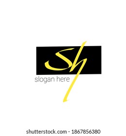 SH S H Initial Handschrift kreative Mode elegante Design-Logo-Vorlage Vektorgrafik