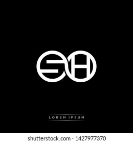 SH S H initial letter linked circle capital monogram logo modern template