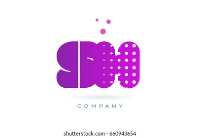 sh s h pink dots dotted letter logo alphabet creative company vector icon design template