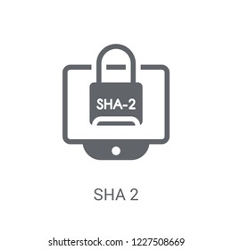 Sha 2 icon. Trendy Sha 2 logo concept on white background from Cryptocurrency economy and finance collection. Suitable for use on web apps, mobile apps and print media.