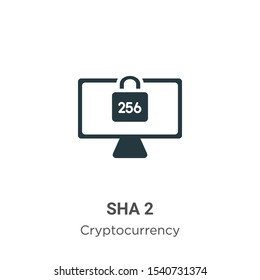 Sha 2 vector icon on white background. Flat vector sha 2 icon symbol sign from modern cryptocurrency collection for mobile concept and web apps design.