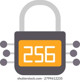SHA 256 Flat Icon Vector Design