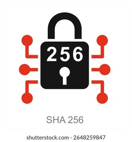 SHA 256 design de conceito de ícone de vetor