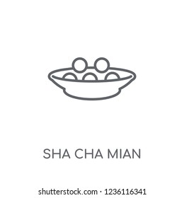 Sha Cha Mian linear icon. Modern outline Sha Cha Mian logo concept on white background from Culture collection. Suitable for use on web apps, mobile apps and print media.