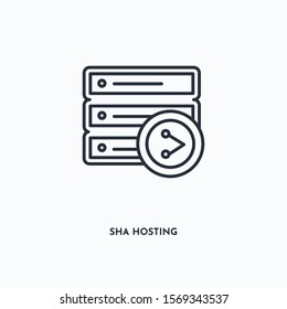 Sha hosting outline icon. Simple linear element illustration. Isolated line Sha hosting icon on white background. Thin stroke sign can be used for web, mobile and UI.