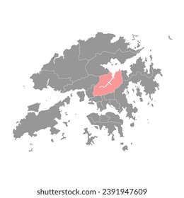 Sha Tin district map, administrative division of Hong Kong. Vector illustration.