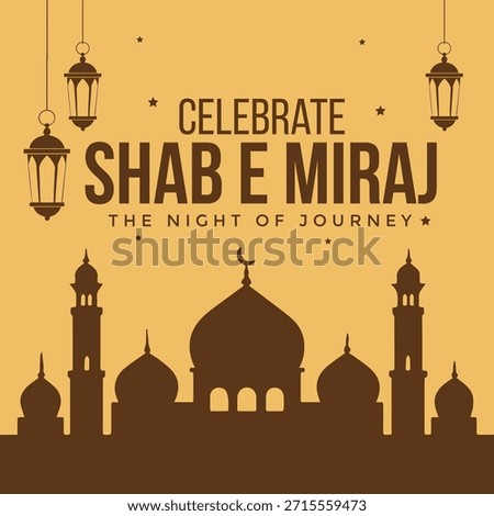Shab e meraj traditional islamic festival religious social media post