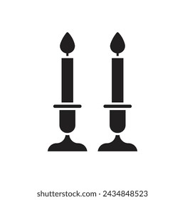 Shabbat candles icon design, isolated on white background, vector illustration