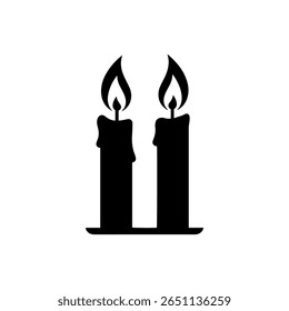 Shabbat candles icon silhouette icon vector flat design.