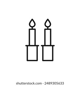 Shabbat candles logo sign vector outline