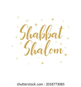 Shabbat Shalom. Congratulations in Hebrew. Lettering. Vector. Element for flyers, banner and posters. Modern calligraphy.