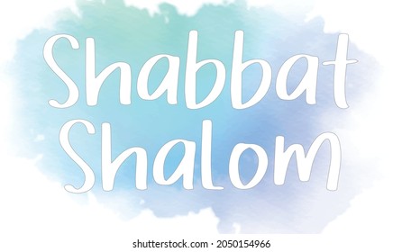 Shabbat Shalom Graphic Vector Watercolor