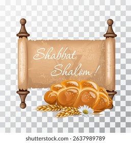 Shabbat Shalom illustration. The illustration is drawn by hand. Handmade. Vector