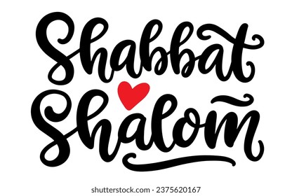 Shabbat Shalom Lettering Israel Inscription Calligraphy. Tee shirt print, typography card, poster design. Vector illustration.
