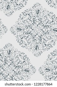 shabby abstract damask seamless vector victorian pattern wallpapper