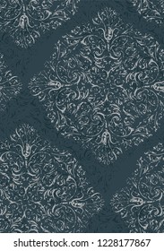 shabby abstract damask seamless vector victorian pattern wallpapper
