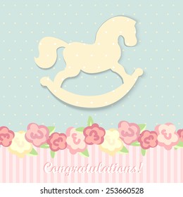 shabby chic. background.baby born card