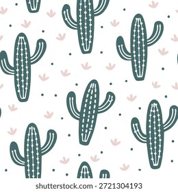 Shabby Chic cactus padrão de azulejo sem emenda com cactos aflitos e tons de pastel macio no fundo branco ideal para charmoso conceito de espaços como cactos aflitos e tons de pastel macio no fundo branco criar shabby chique padrão de azulejo sem emenda para espaços charmosos no Photo Stock Concept e espaço vazio no lado esquerdo, sem texto —ar 7:2 —tile