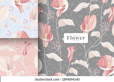 shabby chic calla lily flowers pattern