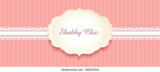 shabby chic. congratulations card. Template for wedding invitaion. classic romantic style. golden frame. banner. pink. lace